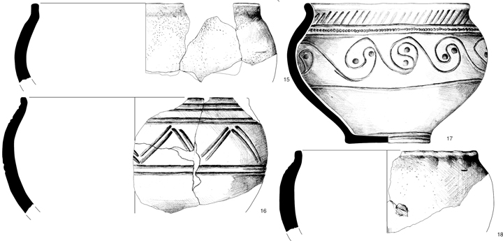 Selection of drawnings of Iron age pottery